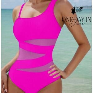 Blooming Jelly Cut Out Mesh One Piece Swimsuit Size S